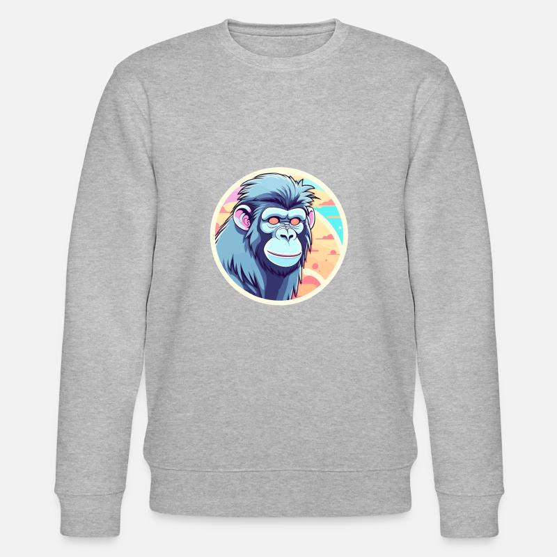 Illustration de singe - Sweat bio CHANGER Stanley/Stella Unisexe - gris chiné