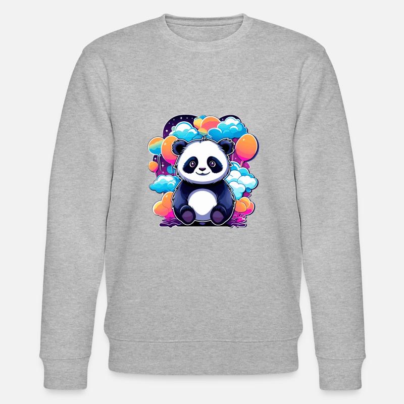 Panda Zeichnung - Stanley/Stella Unisex Bio-Sweatshirt CHANGER  - Grau meliert