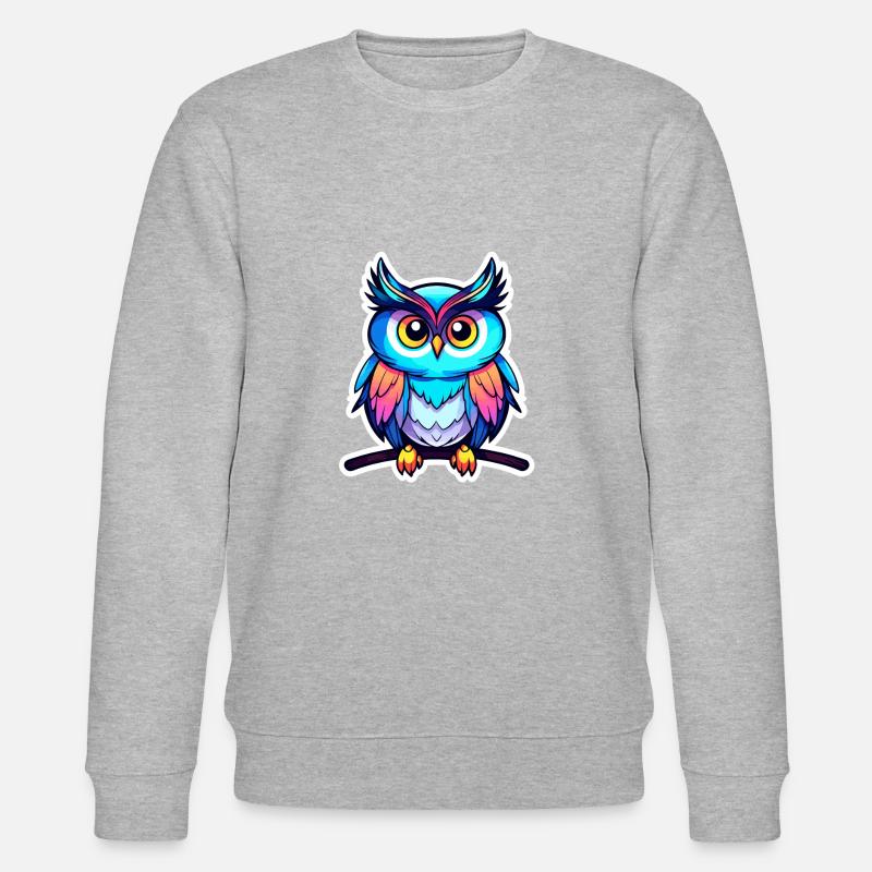 Eule Illustration - Stanley/Stella Unisex Bio-Sweatshirt CHANGER  - Grau meliert