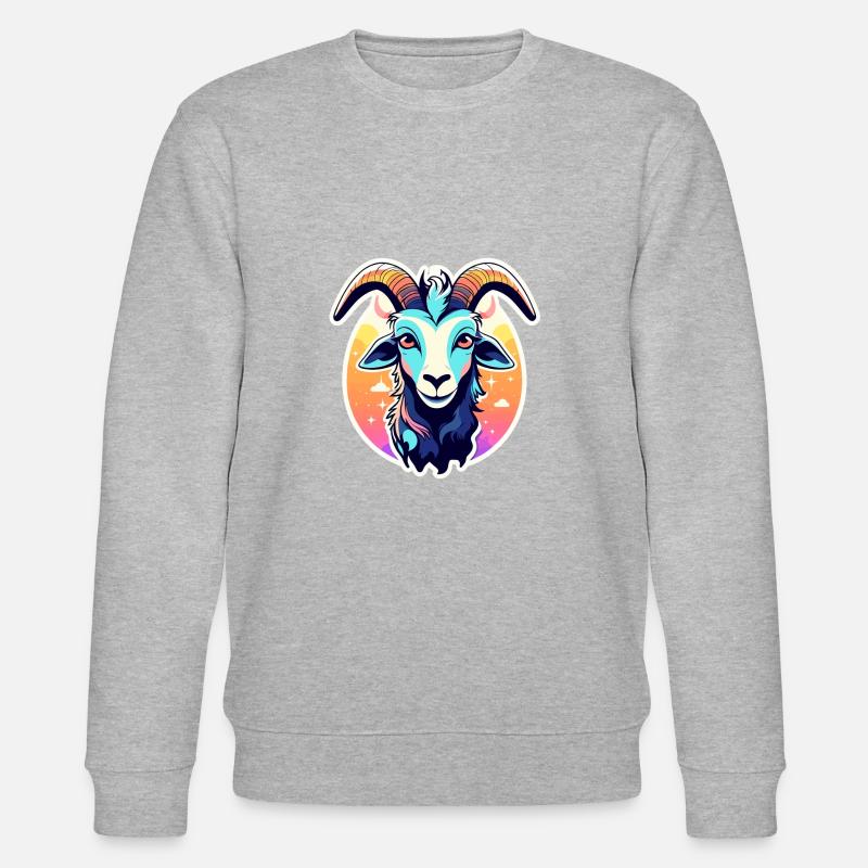Ziege Illustration - Stanley/Stella Unisex Bio-Sweatshirt CHANGER  - Grau meliert