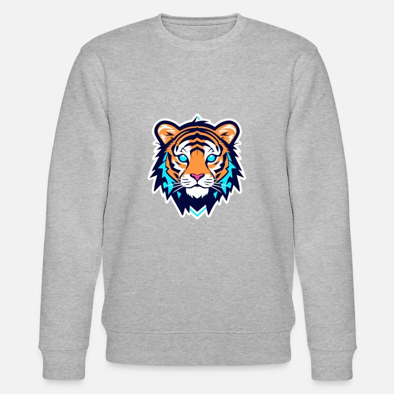 Tiger Illustration - Stanley/Stella Unisex Bio-Sweatshirt CHANGER  - Grau meliert
