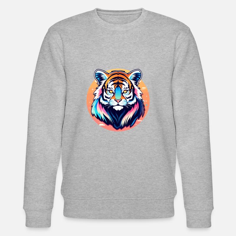 Tiger Illustration - Stanley/Stella Unisex Bio-Sweatshirt CHANGER  - Grau meliert