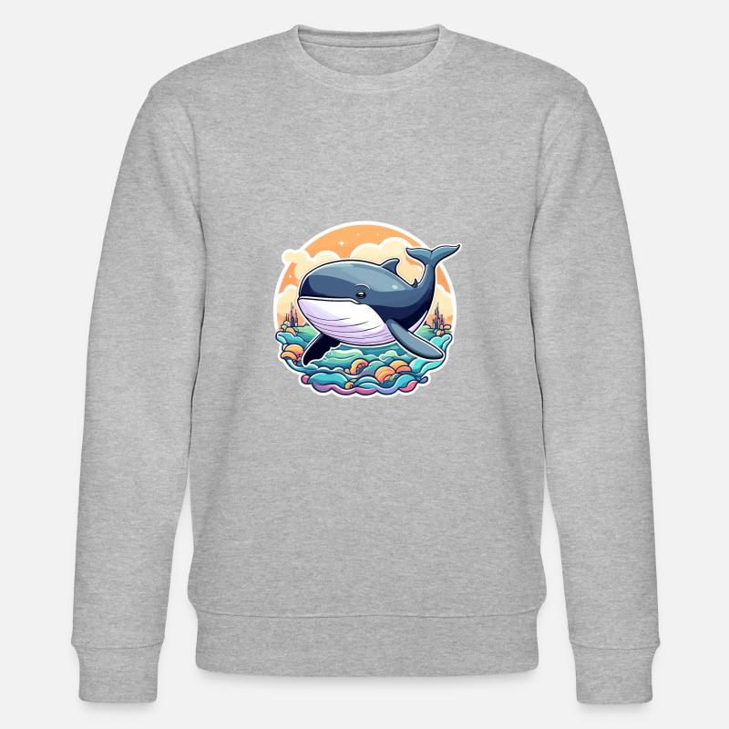 Wal Illustration - Stanley/Stella Unisex Bio-Sweatshirt CHANGER  - Grau meliert
