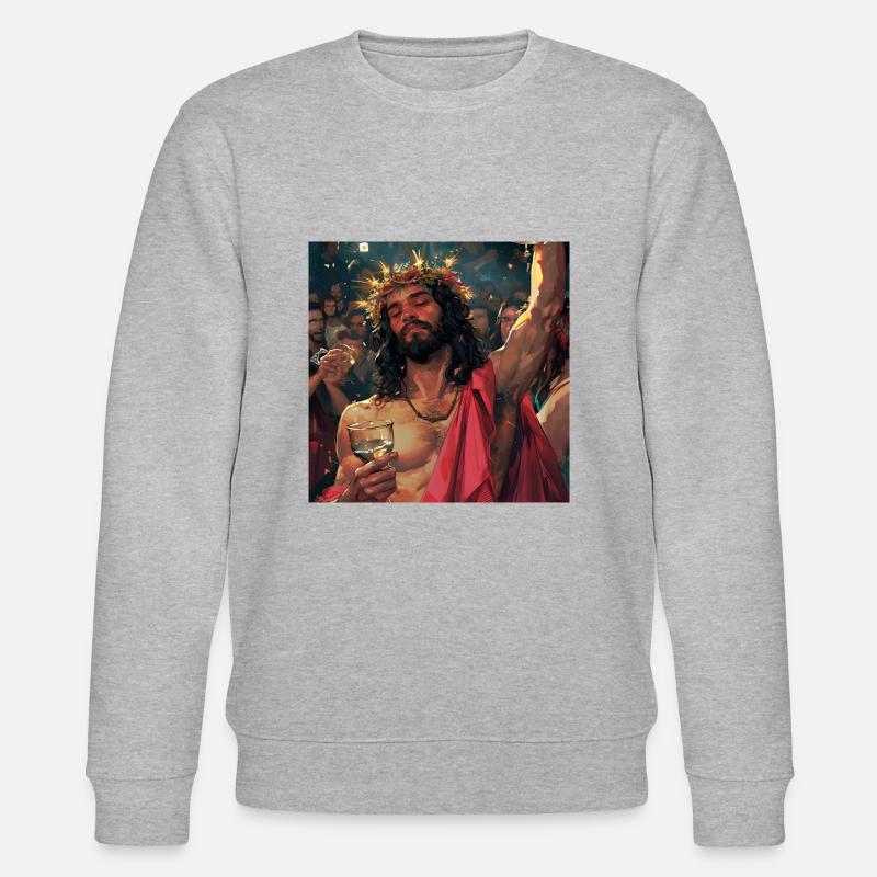 Jesus celebrates - Stanley/Stella CHANGER Unisex Organic Sweatshirt - heather grey