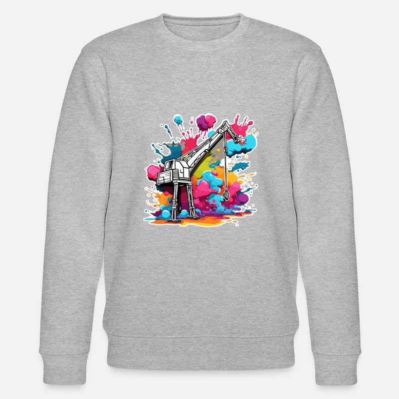 Kran / Baustelle / Seilwinde / Kransystem - Stanley/Stella Unisex Bio-Sweatshirt CHANGER  - Grau meliert