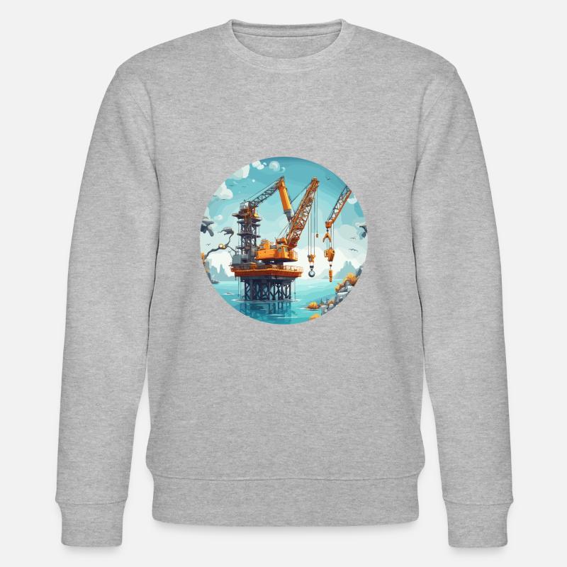 Kran / Baustelle / Seilwinde / Kransystem - Stanley/Stella Unisex Bio-Sweatshirt CHANGER - Grau meliert