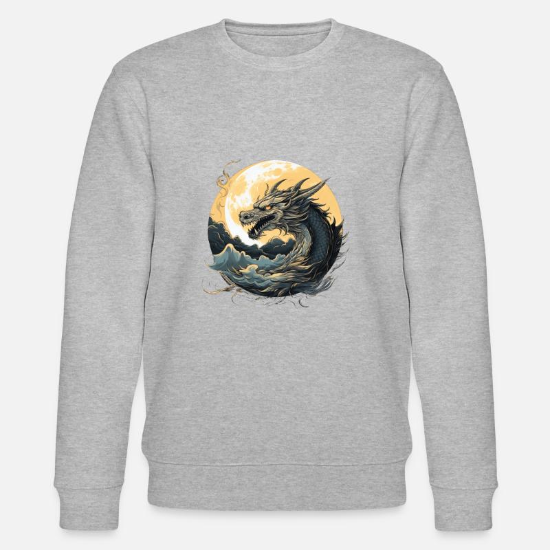 Aufstieg des Drachen - Stanley/Stella Unisex Bio-Sweatshirt CHANGER  - Grau meliert