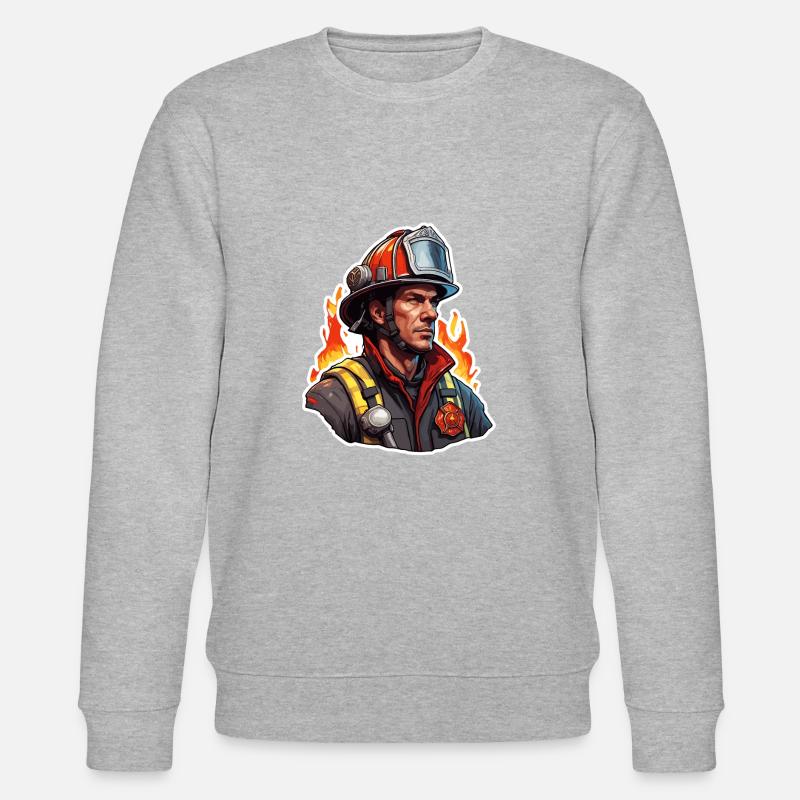 Firefighter / Fire / Fire / Extinguish / Hero - Stanley/Stella CHANGER Unisex Organic Sweatshirt - heather grey