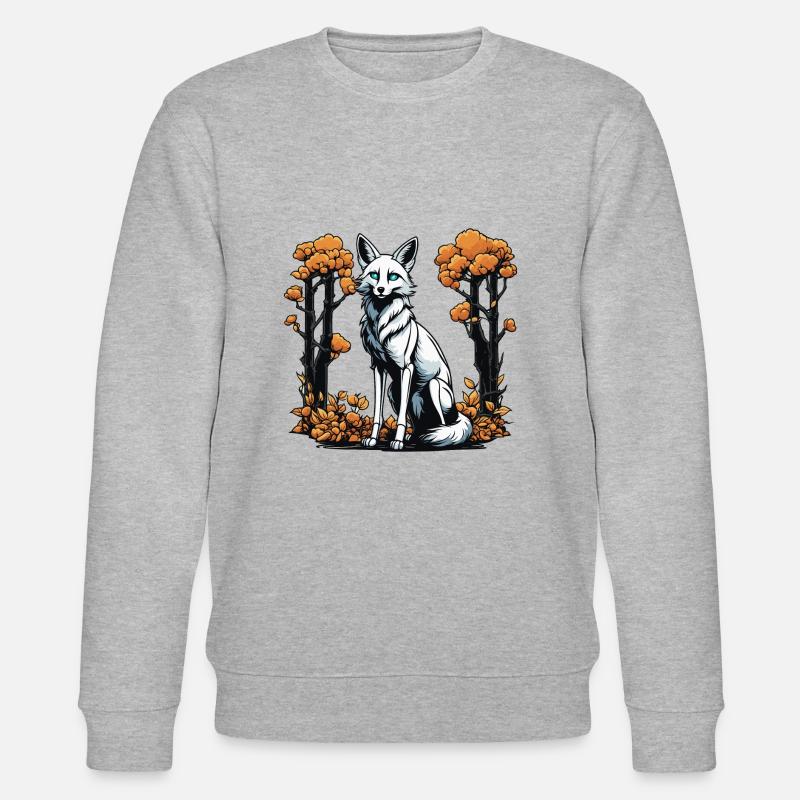 Fuchs Skelett Illustration - Stanley/Stella Unisex Bio-Sweatshirt CHANGER - Grau meliert