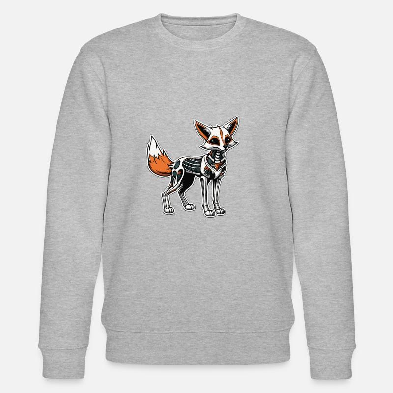 Fuchs Skelett Illustration - Stanley/Stella Unisex Bio-Sweatshirt CHANGER  - Grau meliert
