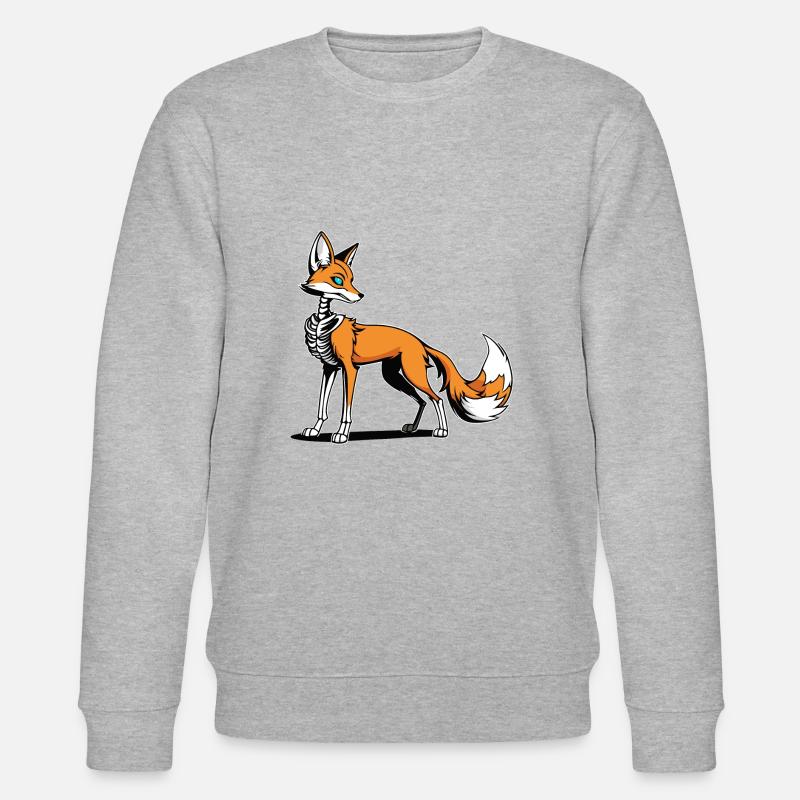 Fuchs Skelett Illustration - Stanley/Stella Unisex Bio-Sweatshirt CHANGER  - Grau meliert