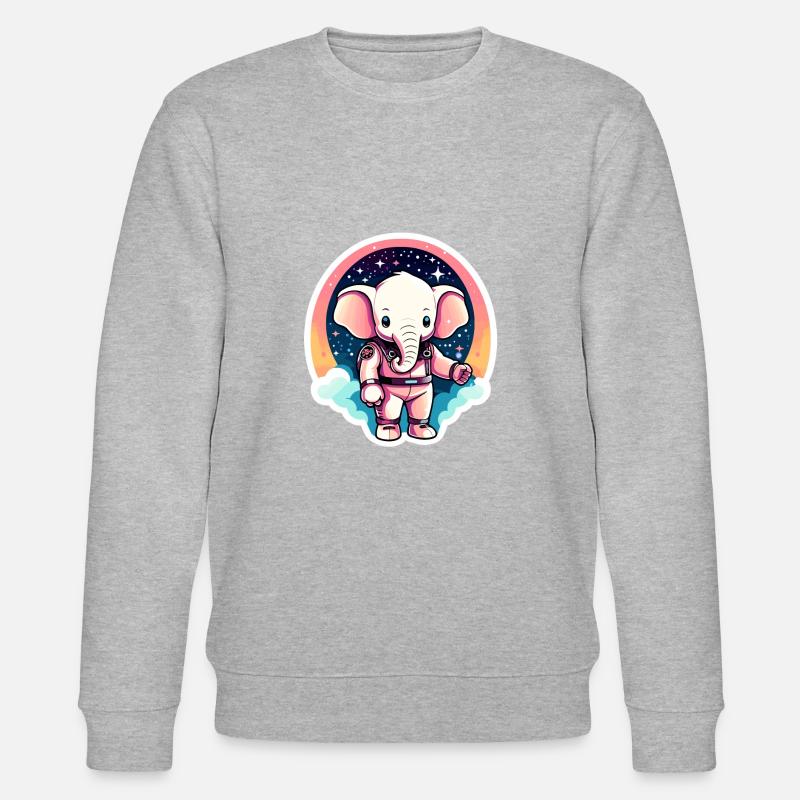 Illustration d’astronaute éléphant - Sweat bio CHANGER Stanley/Stella Unisexe - gris chiné