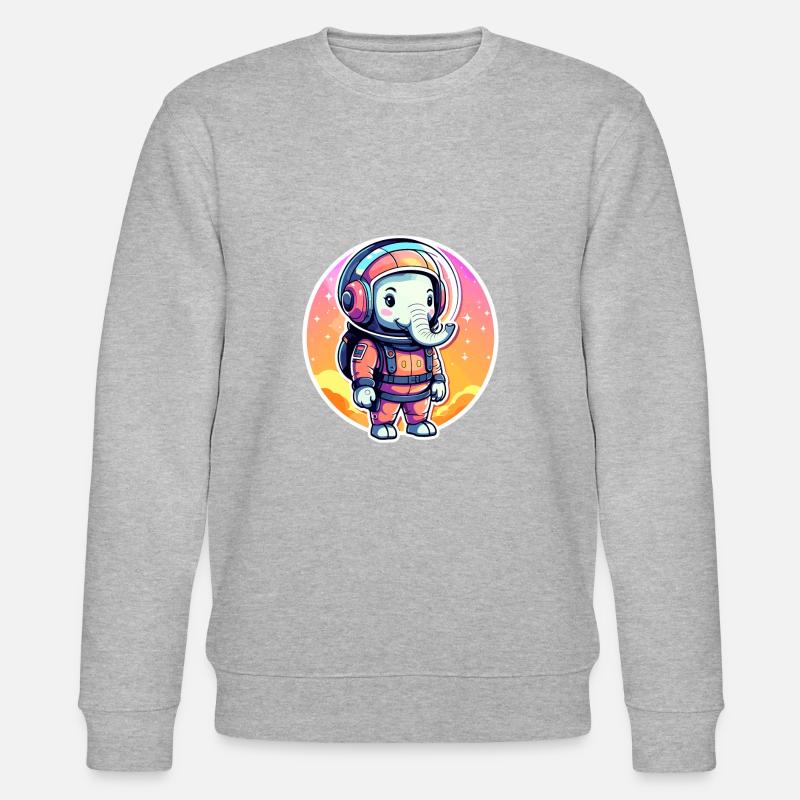 Illustration d’astronaute éléphant - Sweat bio CHANGER Stanley/Stella Unisexe - gris chiné