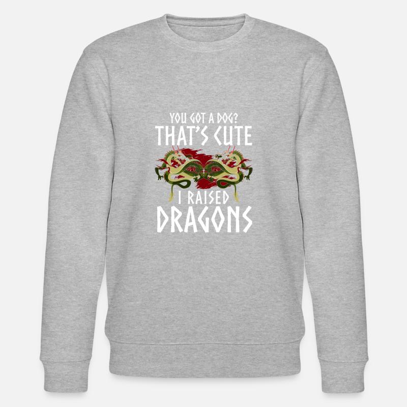 Dragons Mythical Creatures Books - Stanley/Stella CHANGER Unisex Organic Sweatshirt - heather grey