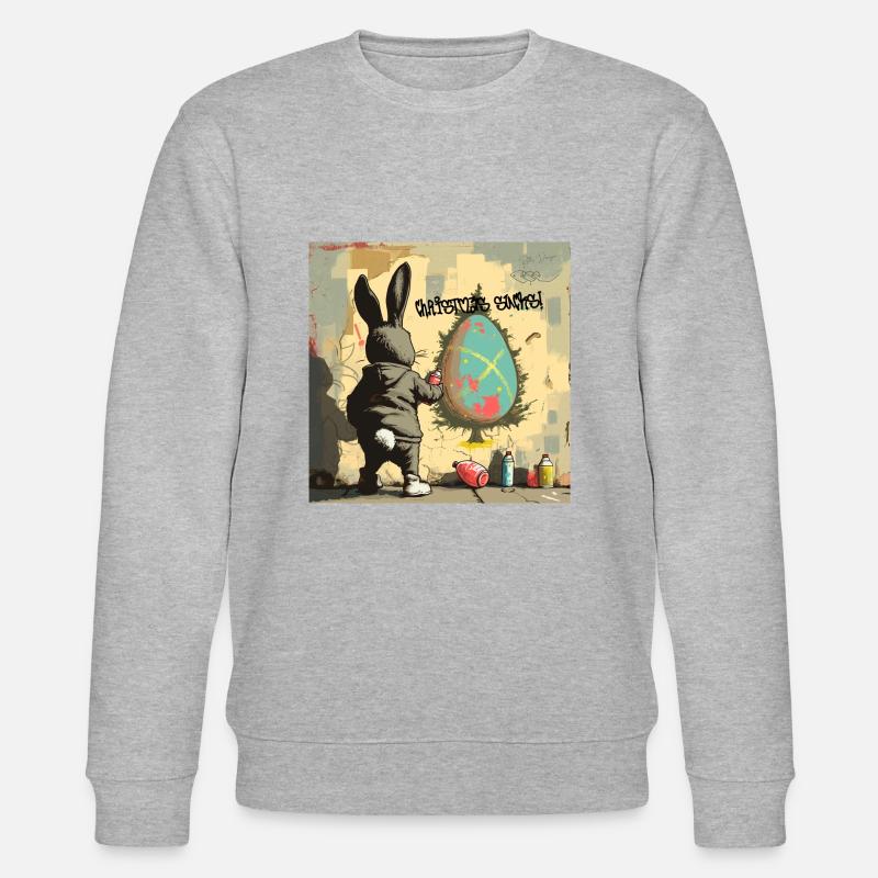 Osterhasen Graffiti - Stanley/Stella Unisex Bio-Sweatshirt CHANGER - Grau meliert