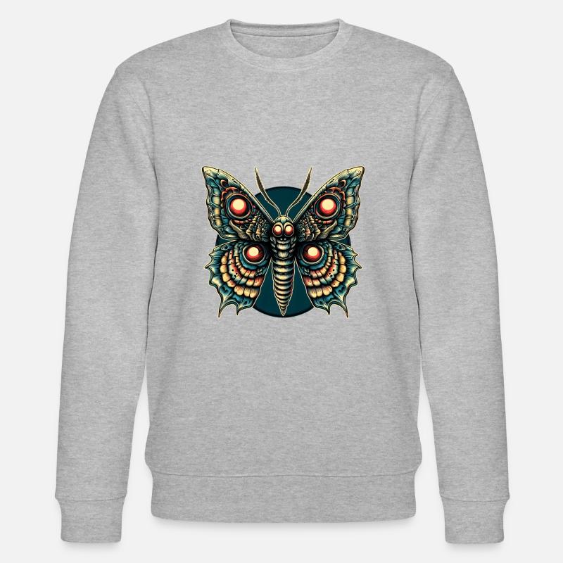 Papillon effrayant avec crâne - Sweat bio CHANGER Stanley/Stella Unisexe - gris chiné