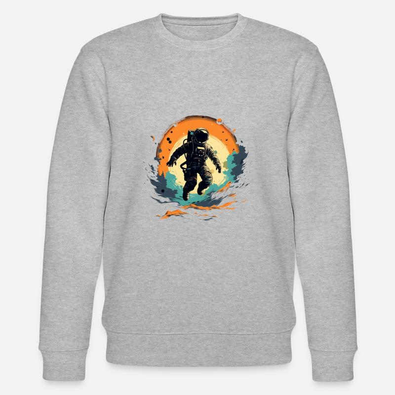 Abstract Astronaut Planet Space - Stanley/Stella CHANGER Unisex Organic Sweatshirt - heather grey