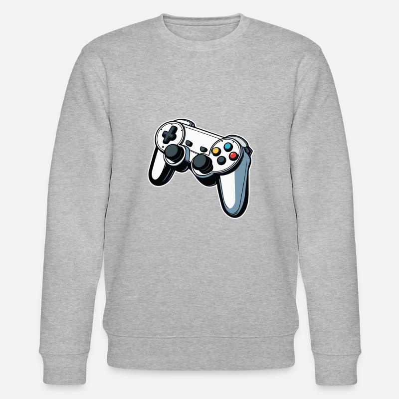 Controller White Illustration - Stanley/Stella CHANGER Unisex Organic Sweatshirt - heather grey