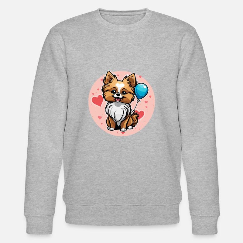 Cœur de Poméranie - Saint-Valentin - Sweat bio CHANGER Stanley/Stella Unisexe - gris chiné