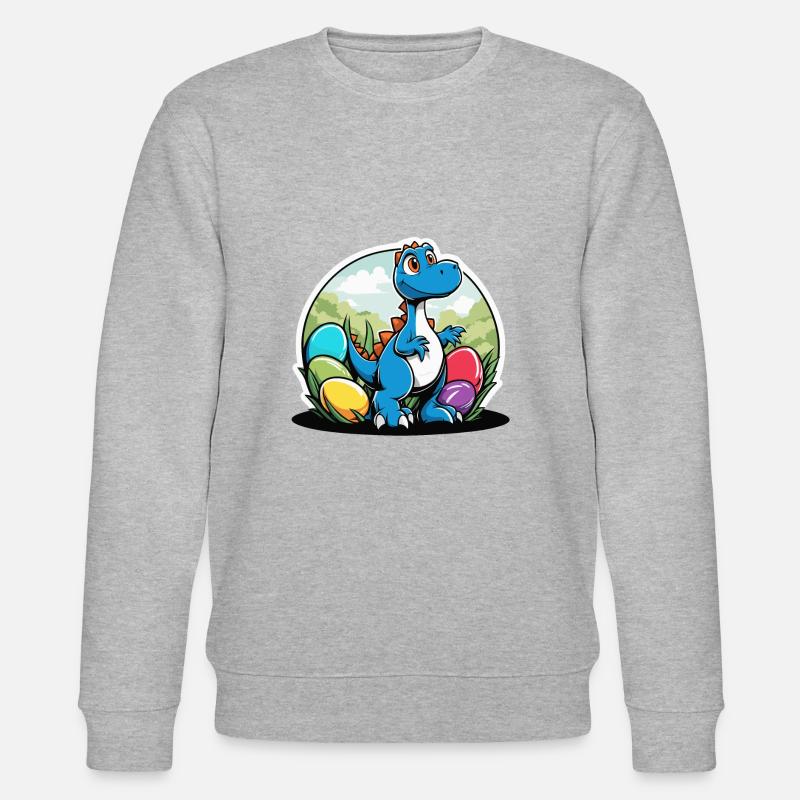Dinosaurier Ostereier Ostern - Stanley/Stella Unisex Bio-Sweatshirt CHANGER  - Grau meliert