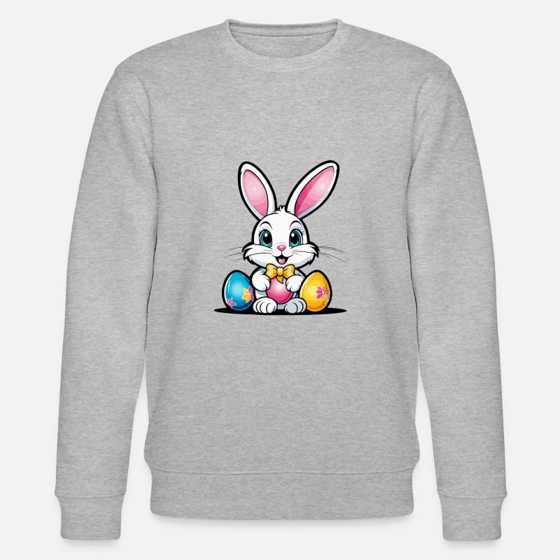 Easter Bunny Easter Illustration - Stanley/Stella CHANGER Unisex Organic Sweatshirt - heather grey