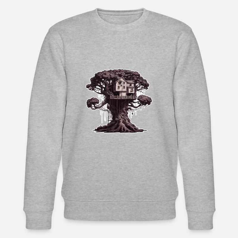 Baumhaus / Baumkrone / Baumhütte / Abenteuer - Stanley/Stella Unisex Bio-Sweatshirt CHANGER  - Grau meliert