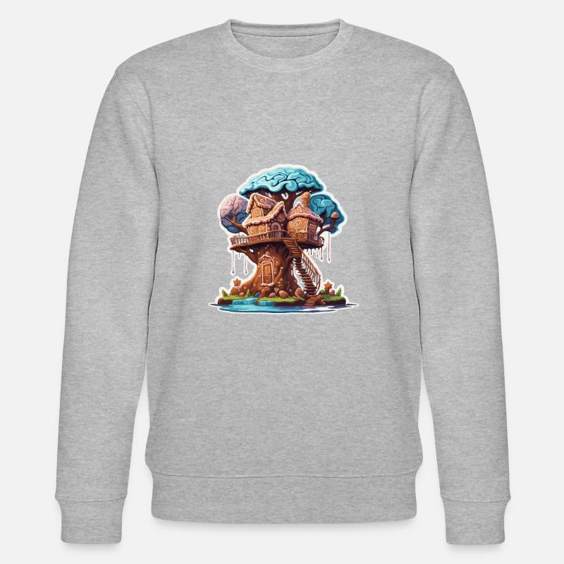 Baumhaus / Baumkrone / Baumhütte / Abenteuer - Stanley/Stella Unisex Bio-Sweatshirt CHANGER  - Grau meliert