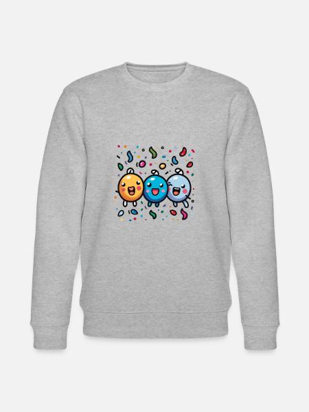 Fasnachtsfreude mit Konfetti - Stanley/Stella Unisex Bio-Sweatshirt CHANGER - Grau meliert