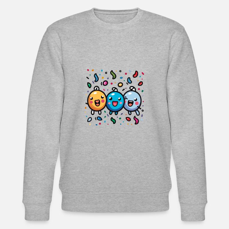 Fasnachtsfreude mit Konfetti - Stanley/Stella Unisex Bio-Sweatshirt CHANGER  - Grau meliert