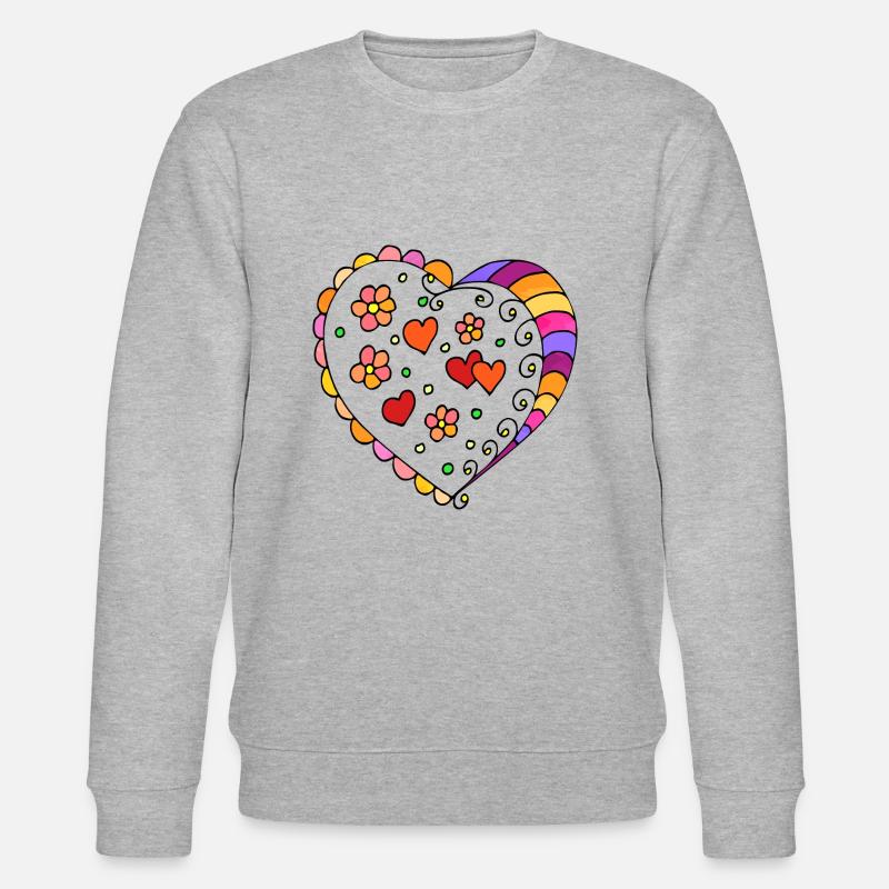 Herz - Stanley/Stella Unisex Bio-Sweatshirt CHANGER  - Grau meliert