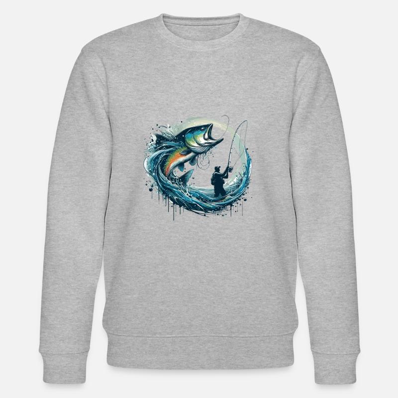 Cadeau dynamique de pêche - Sweat bio CHANGER Stanley/Stella Unisexe - gris chiné