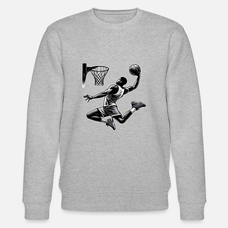 Basketball Dunking Geschenk - Stanley/Stella Unisex Bio-Sweatshirt CHANGER  - Grau meliert