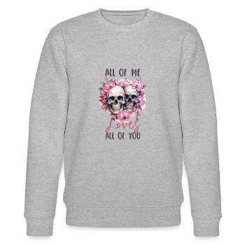 Tout de moi vous aime tous Squelettes de la Saint-Valentin - Sweat bio CHANGER Stanley/Stella Unisexe - gris chiné - Devant - Nik (191cm) & Marisol (170cm)