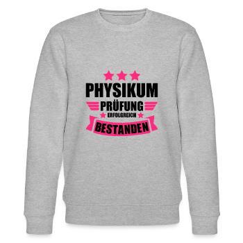 Physikum Abschluss Prüfung bestanden geschafft - Stanley/Stella Unisex Bio-Sweatshirt CHANGER  - Grau meliert - Vorne - Nik (191cm) & Marisol (170cm)