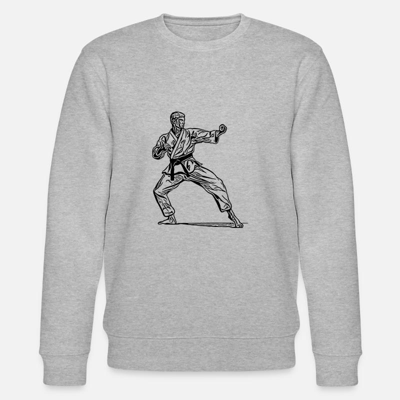 Karatekämpfer in Kampfpose - Stanley/Stella Unisex Bio-Sweatshirt CHANGER  - Grau meliert