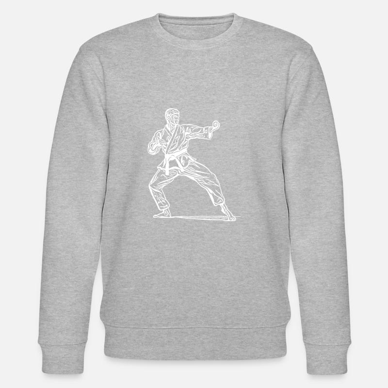 Karatekämpfer in Kampfpose - Stanley/Stella Unisex Bio-Sweatshirt CHANGER  - Grau meliert