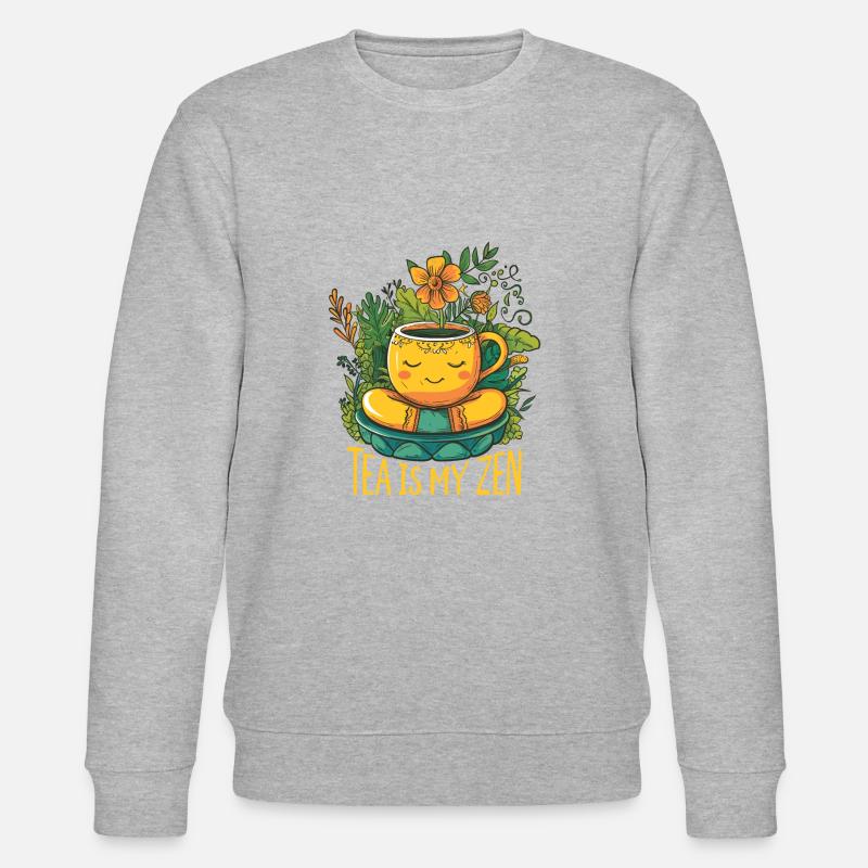 Tee ist mein Zen - Stanley/Stella Unisex Bio-Sweatshirt CHANGER  - Grau meliert