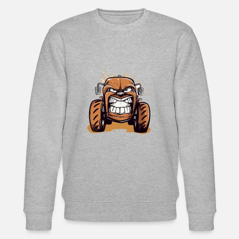Wütender Traktor Nr. 3 - Stanley/Stella Unisex Bio-Sweatshirt CHANGER  - Grau meliert