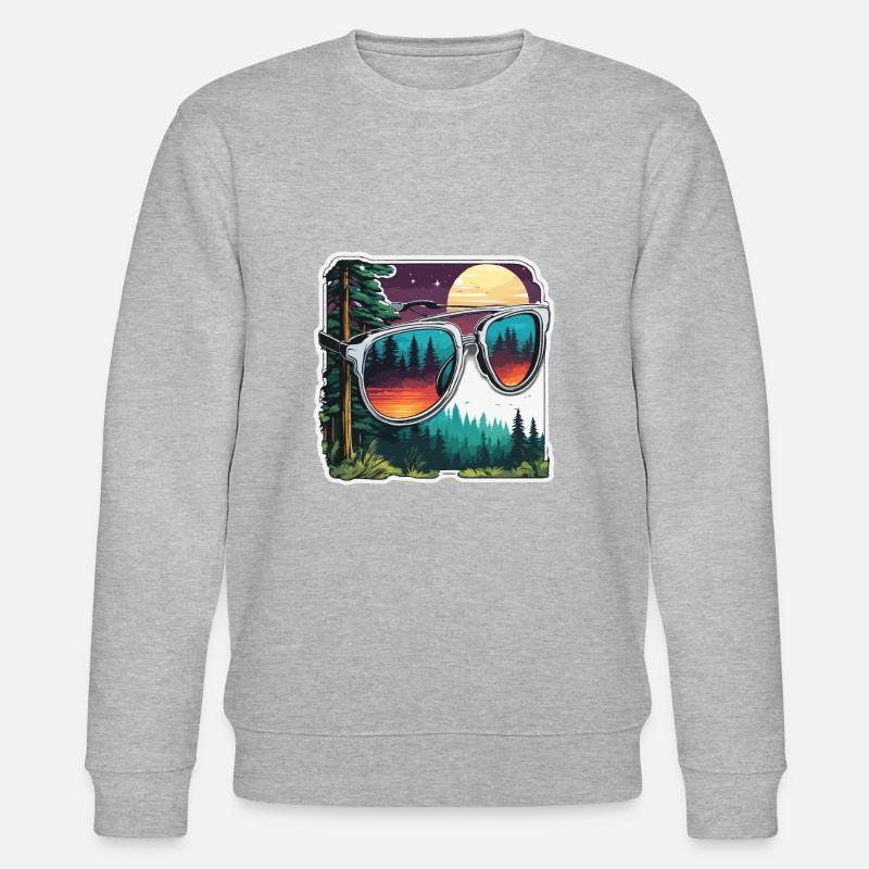 Sonnenbrille / Reflektion / Wald / Spiegelung - Stanley/Stella Unisex Bio-Sweatshirt CHANGER  - Grau meliert