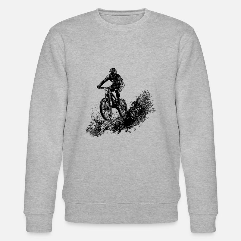 Radfahrer Schlamm Berg Abfahrt - Stanley/Stella Unisex Bio-Sweatshirt CHANGER  - Grau meliert