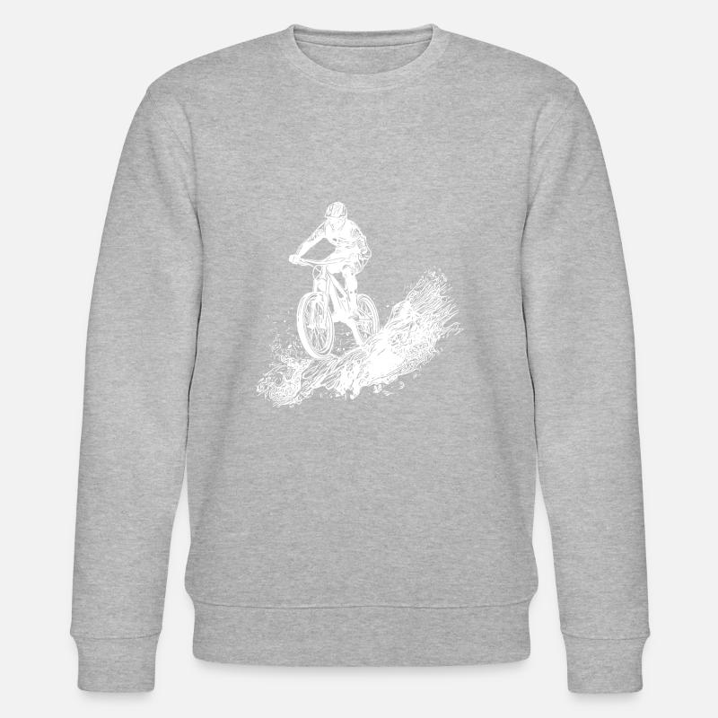 Radfahrer Schlamm Berg Abfahrt - Stanley/Stella Unisex Bio-Sweatshirt CHANGER  - Grau meliert