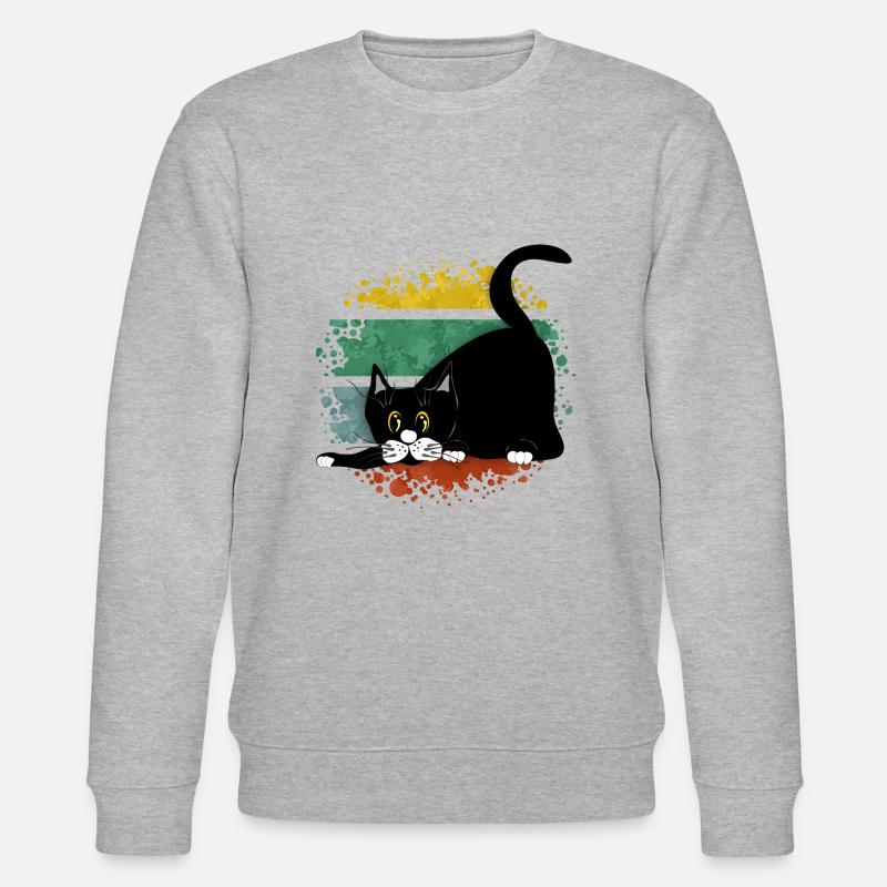 Katze - Stanley/Stella Unisex Bio-Sweatshirt CHANGER - Grau meliert