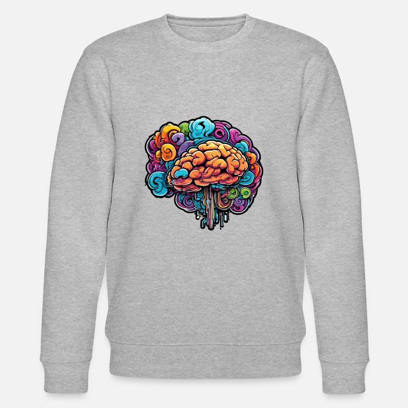 Brain / Knowledge / Intelligence / Clever / Thinking - Stanley/Stella CHANGER Unisex Organic Sweatshirt - heather grey