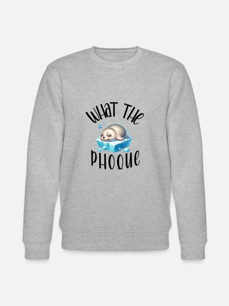 "Sleeping Seal T-Shirt - weiches Fleece" - Stanley/Stella Unisex Bio-Sweatshirt CHANGER  - Grau meliert
