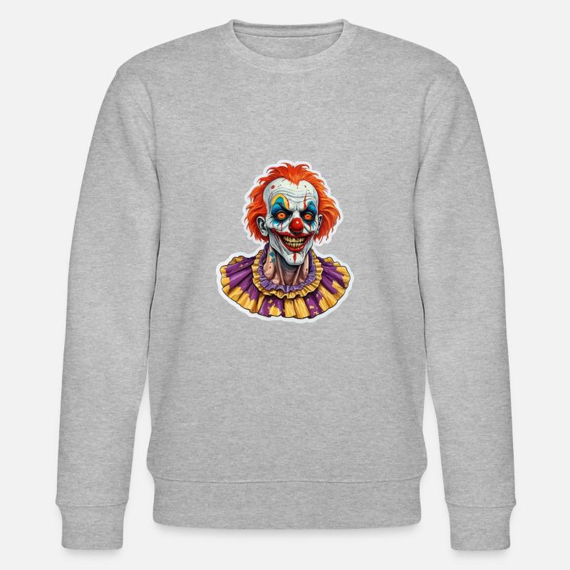 Illustration de clown zombie - Sweat bio CHANGER Stanley/Stella Unisexe - gris chiné