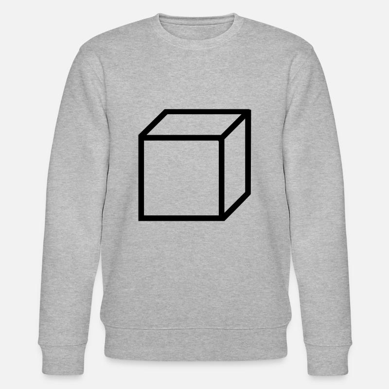 Cube Square Background - Stanley/Stella CHANGER Unisex Organic Sweatshirt - heather grey