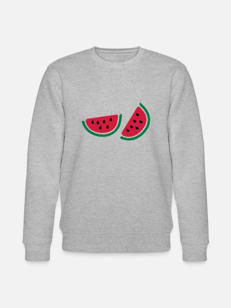 half watermelon_fruits - Stanley/Stella CHANGER Unisex Organic Sweatshirt - heather grey
