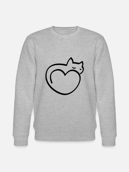 Heart for cats - Stanley/Stella CHANGER Unisex Organic Sweatshirt - heather grey