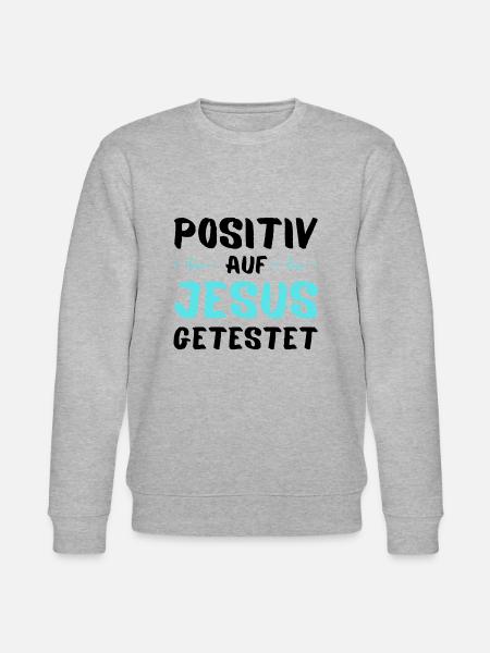 Auf Jesus getestet Gott Geschenkidee - Stanley/Stella Unisex Bio-Sweatshirt CHANGER  - Grau meliert