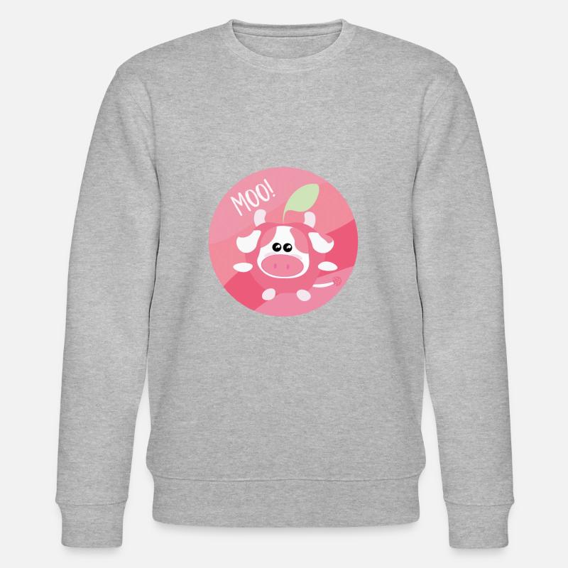 Nette rosa Apfelkuh - Stanley/Stella Unisex Bio-Sweatshirt CHANGER  - Grau meliert